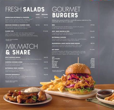 Mugg & Bean Menu - Classified Adz