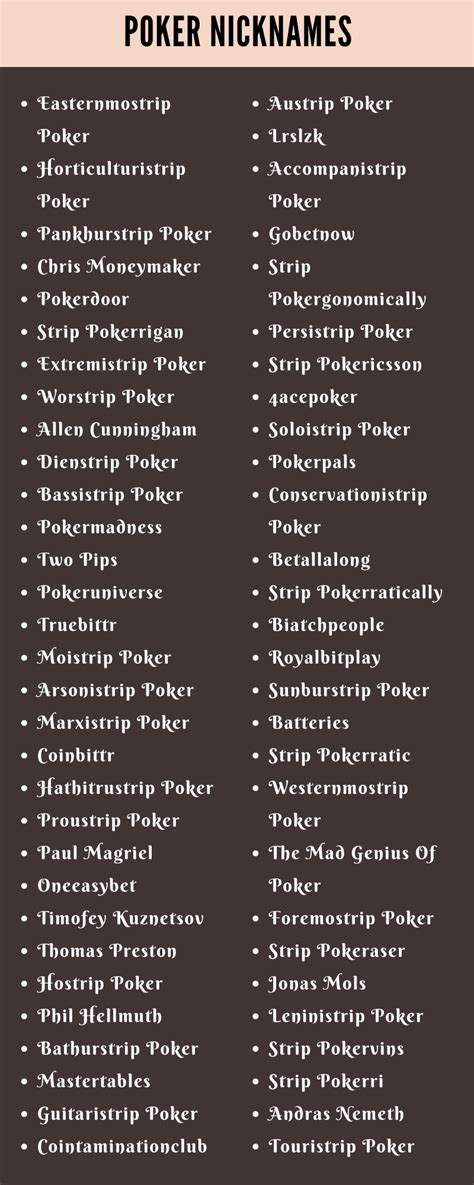 Poker Nicknames: 200 Adorable and Cute Names