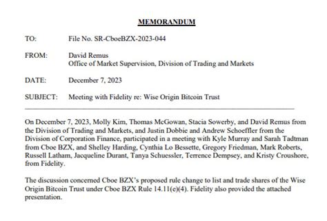 “Fidelity SEC meeting Bitcoin ETF in-kind creation” : “Breaking: Fidelity Presents Structure of ...