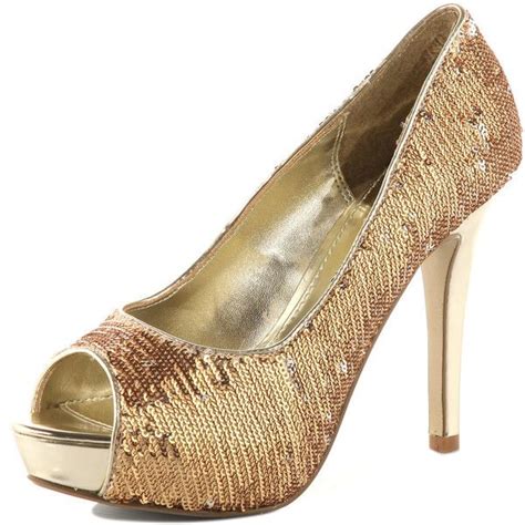 Gold sequin platform shoes ($35) liked on Polyvore featuring shoes ...