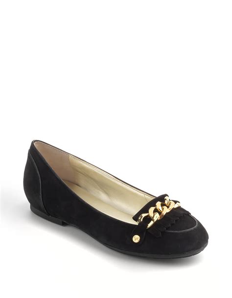 Ivanka trump Lacey Suede Flats in Black | Lyst