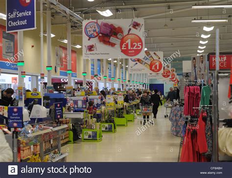 Inside Tesco Supermarket Superstore In High Resolution Stock ...