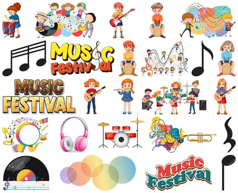 Premium Vector | Kids musical instruments and music symbols set