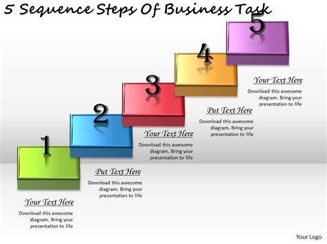 2613 Business Ppt diagram 5 Sequence Steps Of Business Task Powerpoint Template | Presentation ...