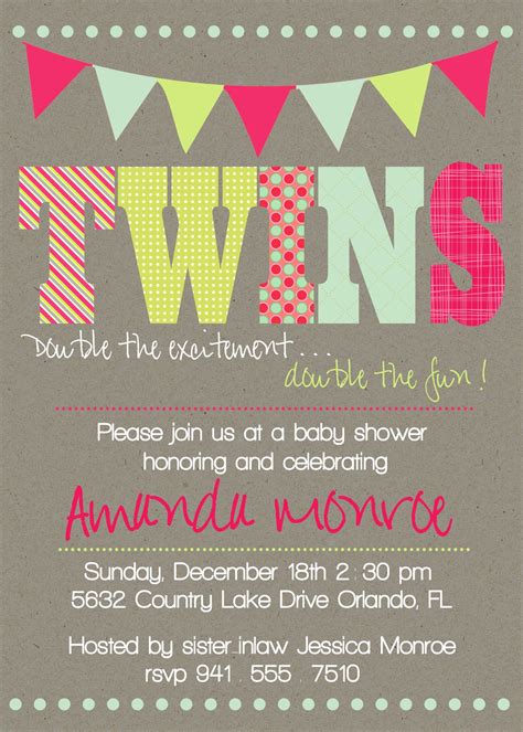 Twin Baby Shower Invitations