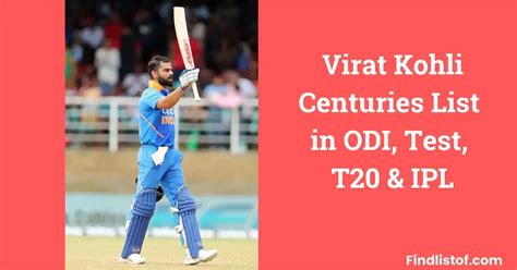 Virat Kohli Centuries List in ODI, Test,T20 & IPL [Updated 2024]