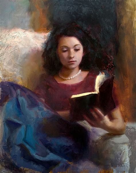 Girl Reading A Book Painting