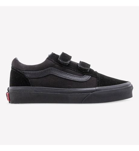 Vans Kids Old Skool Velcro - Black/Black - FOOTWEAR-Boy : Kids Clothing ...