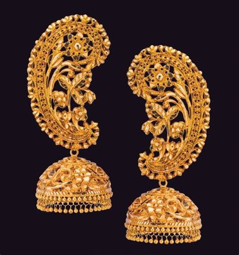 Traditional Gold Ear Cuff Earrings Designs - Dhanalakshmi Jewellers