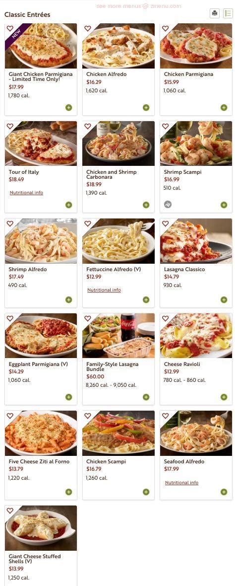 Online Menu of Olive Garden Italian Restaurant Restaurant, Bowling ...