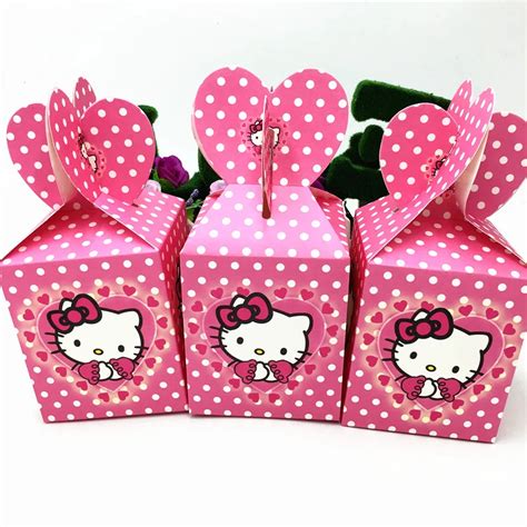 6PCS/LOT HELLO KITTY CANDY BOXES KIDS BIRTHDAY PARTY FAVORS BABY SHOWER KITTY CANDY CASE KIDS ...