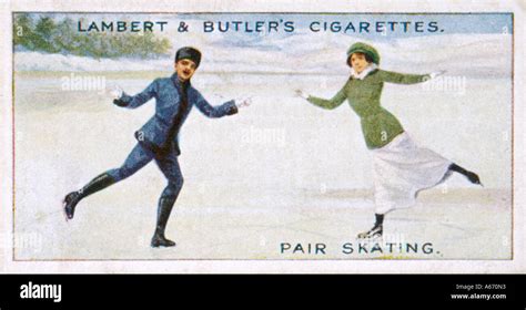 Pair Ice Skating 1914 Stock Photo - Alamy