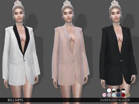 Xmiramira's CC Finds : simsway: Oversized Blazer (TS4) EA Mesh Edit ... Sims 4 Mods Clothes ...