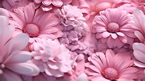 Premium Photo | A pink flower wallpaper with a pink background