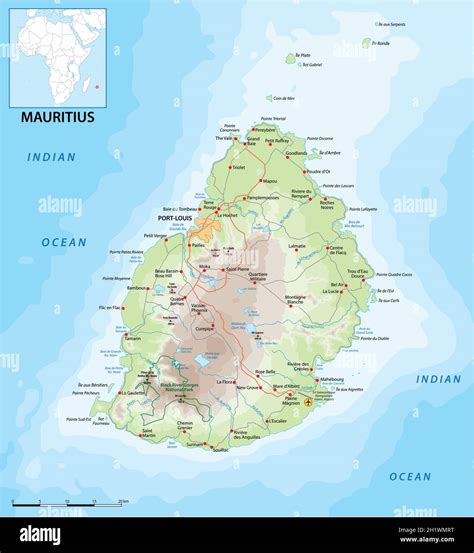 Map of mauritius Banque d'images détourées - Alamy