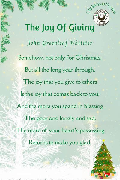 Christmas Poems - The Joy Of Giving – Grateful Gnome