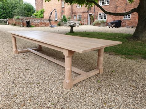 Solid Oak Refectory Dining Table | 3 Metres Long & More | Tom Marsh