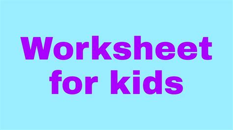 73 worksheet for kids | names of flowers | worksheet 73 - YouTube