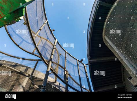 Shot of a metal fencing installation Stock Photo - Alamy