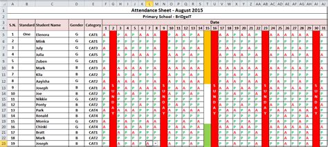 Great Attendance Sheet Formula Time In Timeout Excel