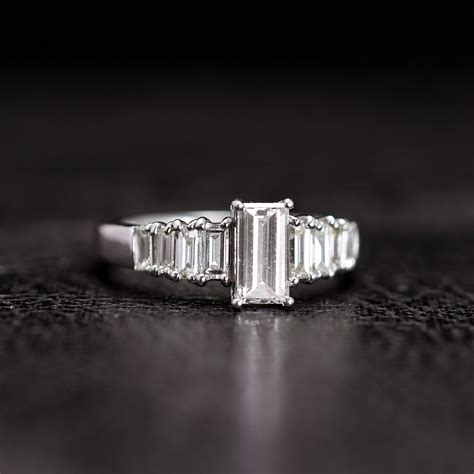 Vintage Baguette Diamond Solitaire Engagement Ring – Butter Lane Antiques