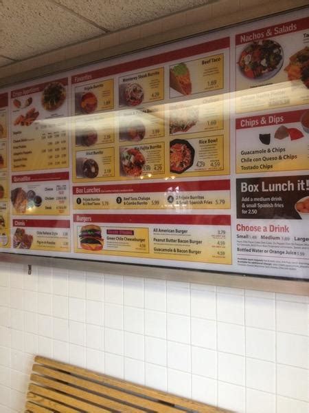 Menu at Taco Box restaurant, Clovis