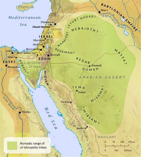 Nomadic Range of Ishmael’s Descendants – Bible Mapper Atlas