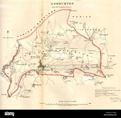 ASHBURTON borough/town plan. REFORM ACT. Devon. DAWSON 1832 old antique map Stock Photo - Alamy