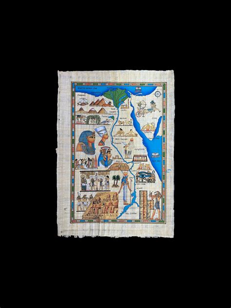 Map of Egypt Papyrus Ancient Egyptian Map Tourist Location Visit Egypt ...