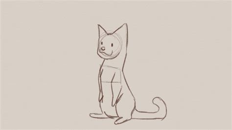 Cat Standing Up Drawing