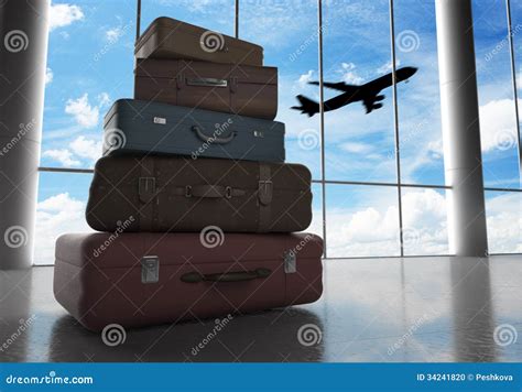 Bags in airport stock photo. Image of luggage, architecture - 34241820