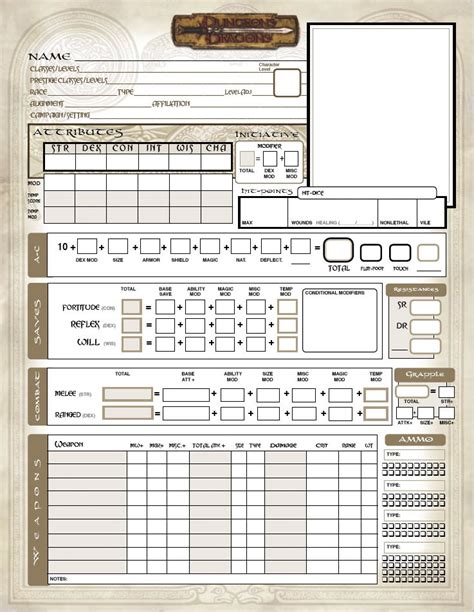 Mass Effect D20 Form Fillable Character Sheet - Printable Forms Free Online