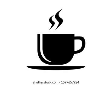 Coffee Cup Black White Silhouette Coffee Stock Vector (Royalty Free ...
