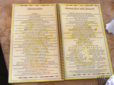 The cheesecake factory menu - dynalockq