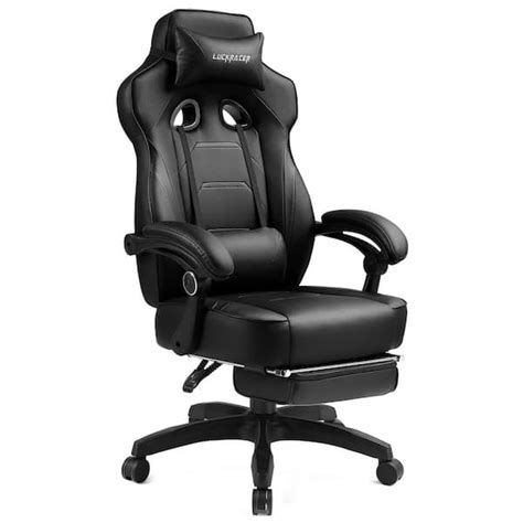 Lucklife Footrest Office Desk Chair Ergonomic Gaming Chair Black PU ...