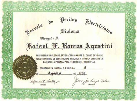 Electrician Diploma - Rafael Ramos