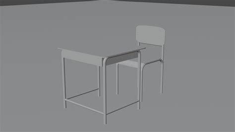 School chair with desk 3D model | CGTrader