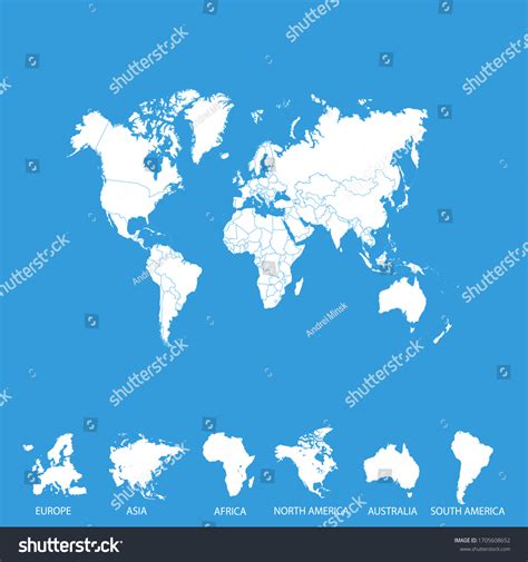 World Map Color Vector Modern Stock Vector (Royalty Free) 1705608652