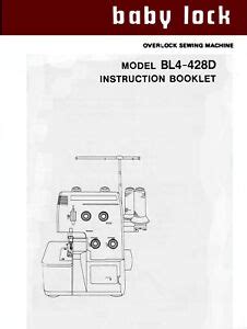 Baby Lock Pro Line BL4-428D (by Juki) * INSTRUCTION MANUAL on CD or DOWNLOAD | eBay