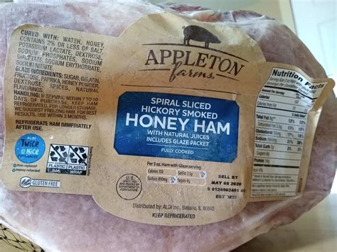 Appleton Farms Spiral Sliced Hickory Smoked Honey Ham | Aldi Reviewer