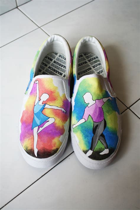 Darling's creation: Canvas shoes painting!