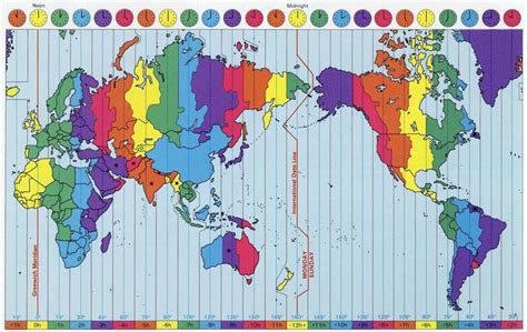 time zones colour coded | World time zones, Time zone map, Time zones