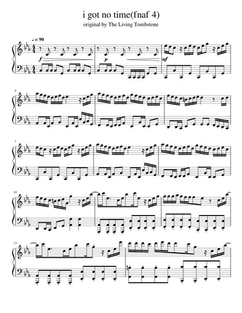 i got no time(fnaf4) Sheet music for Piano (Solo) | Musescore.com