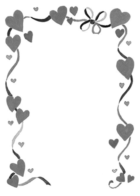 Heart Borders Black And White Clip Art