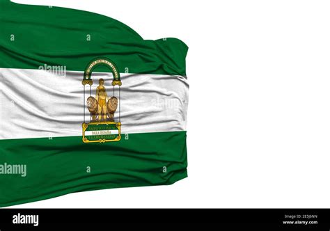 Andalusia flag isolated on white background Stock Photo - Alamy