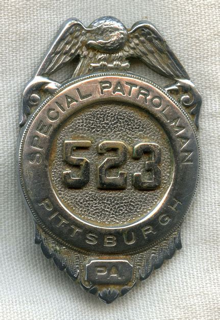 Late 1930s - WWII Pittsburgh PA Special Patrolman Badge for Factory Protection or Other Duty ...