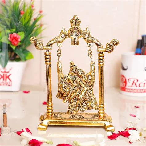 Radha Krishna On Swing Jhula Metal Statue at best price in Hyderabad