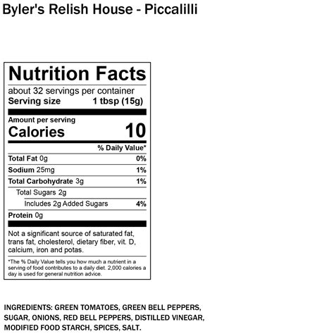 Piccalilli | Bylers Relish House, LLC based in Saegertown, PA