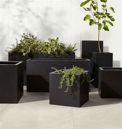 Modern Fiberstone Rectangle Planter | Rejuvenation