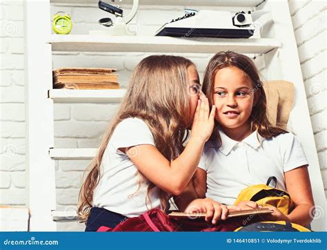 Elementary School Girls Reading a Book in Class. Stock Image - Image of childhood, children ...